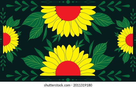 This is frame with sunflowers background