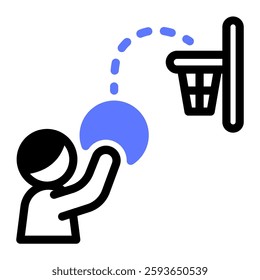 This Free Throw icon is suitable for Basketball, Sport Event, etc