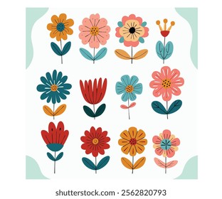 This free vector flowers clipart is an exquisite addition to any design project, showcasing a vibrant Spring Flower Collection