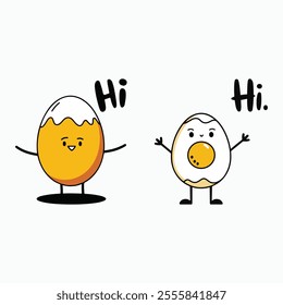 This is Fried egg cartoon vector illustration.