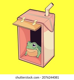 This is Frog in the box illustration, you can use this artwork for your sticker, tshirt, poster, merchandise and others.

Choose the enhanced license for unlimited usage in print.