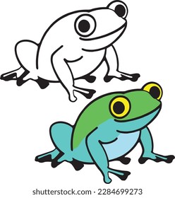 This frog is Vector illustration and line art. it's very high quality editable and printable file. You can use it for coloring page, coloring book page and your own work.