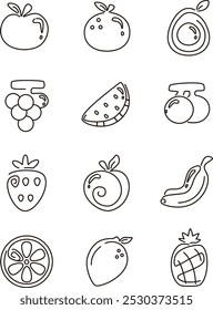 Dies ist ein Fruchtsymbol, das als Illustration erstellt wurde.
Es ist ein einfaches Linienbild.