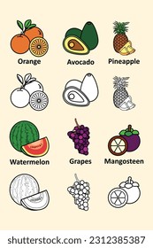 This is a fruit illustration, you can color it according to your taste, this can be used as study material