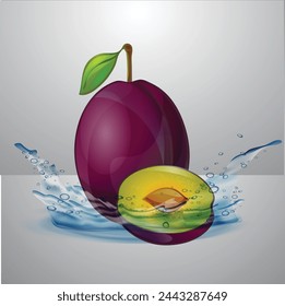 Esta fruta utiliza un efecto de agua que la hace más fresca y esta fruta se puede utilizar para promociones como banners y fondos, etc