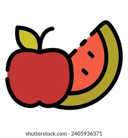 Diese Fruits Ikone eignet sich für das neue Jahr, neue Auflösung, Lebensstil, gesunden Lebensstil, etc.