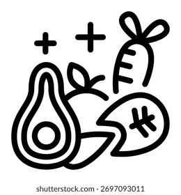 This Fruits and Vegetables icon is suitable for use in Supermarket.