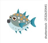 This Fugu Fish Silhouette Vector showcases a simple and clean design of the fugu or pufferfish, great for branding, logo creation, and creative marine-themed projects