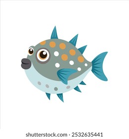 Este Vector Fugu Fish Silhouette muestra un diseño simple y limpio del fugu o pez globo, ideal para crear marcas, logotipos y proyectos creativos de temática marina