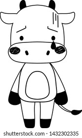 This is a full-length illustration of the cute beef cow character.