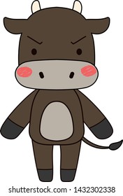 This is a full-length illustration of the cute beef cow character.