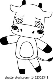 This is a full-length illustration of the cute beef cow character.