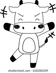 This is a full-length illustration of the cute beef cow character.