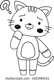 This is a full-length illustration of the cute brown cat character.