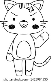 This is a full-length illustration of the cute brown cat character.