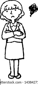 This is a full-length illustration of a cute business woman that expresses emotions.
