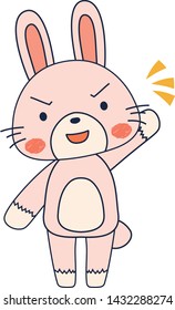 This is a full-length illustration of the cute white Rabbit character.