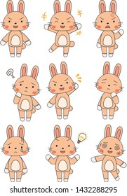 This is a full-length illustration of the cute white Rabbit character.
