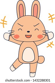 This is a full-length illustration of the cute white Rabbit character.