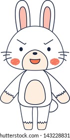 This is a full-length illustration of the cute white Rabbit character.