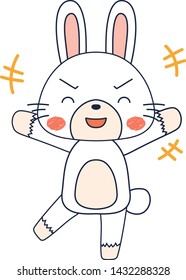 This is a full-length illustration of the cute white Rabbit character.