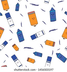 This fun Back to School Pattern is great to add to your project! These hand drawn elements make up a seamless vector repeat pattern. A mix of school items make it great for paper, stationary,   school