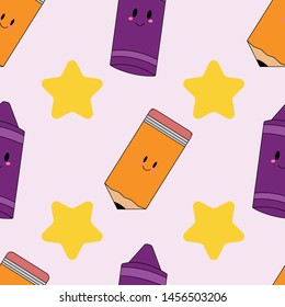 This fun Back to School Pattern is great to add to your project! These hand drawn elements make up a seamless vector repeat pattern. A mix of school items make it great for paper, stationary,   school