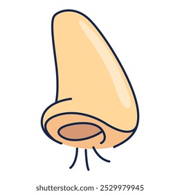 This is a fun and cartoonish nose illustration suitable for various creative projects and endeavors