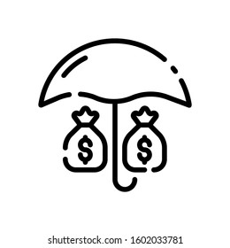 This is funds protection vector icon with white background