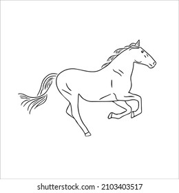 This Is A Funny Cute And Beautiful Horse Images Line Art ,Horse Outline Drawing,vector Art And Illustrations Art