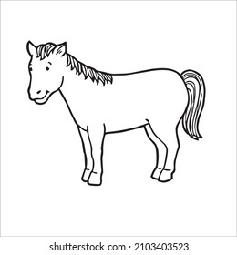 This Is A Funny Cute And Beautiful Horse Images Line Art ,Horse Outline Drawing,vector Art And Illustrations Art