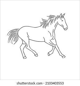 This Is A Funny Cute And Beautiful Horse Images Line Art ,Horse Outline Drawing,vector Art And Illustrations Art