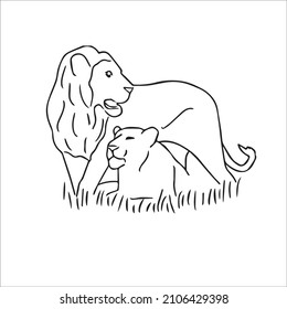 this is a funny cute and beautiful Lion images line art ,outline drawing,vector art and illustrations art