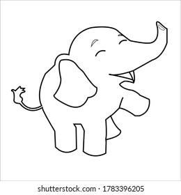 this is funny elephant coloring page 
