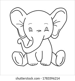 this is funny elephant coloring page 
