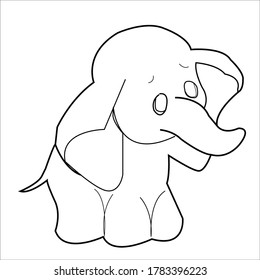 this is funny elephant coloring page 
