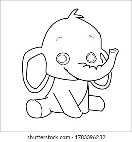 this is funny elephant coloring page 
