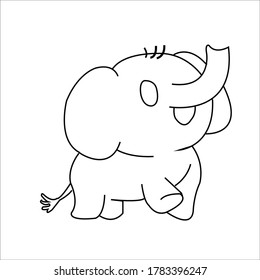 this is funny elephant coloring page 
