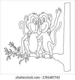 this is funny monkey coloring page