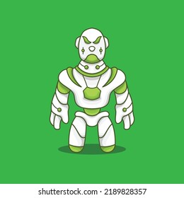 este es un diseño futurista de robot humanoide guerrero alienígena