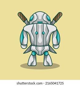 Este es un diseño futurista, fresco y único, futurista, fresco y único de la mascota robot knight humanoide mecha