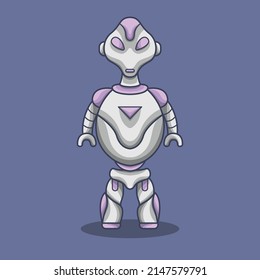this is a futuristic and cute robot alien mascot design