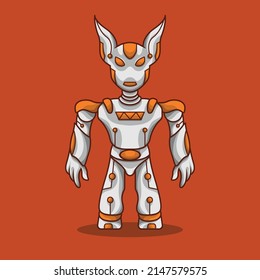 das ist ein futuristisches und süßes Roboter Neko Maskottdesign
