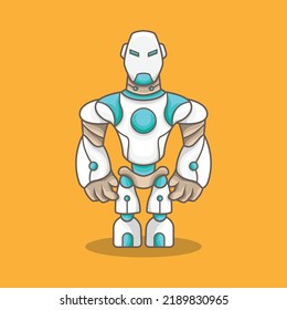 this is a futuristic knight humanoid robot mascot design