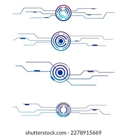 This Is A Futuristic Technology With A Combination Of Red And Blue Gradient Colored Circles