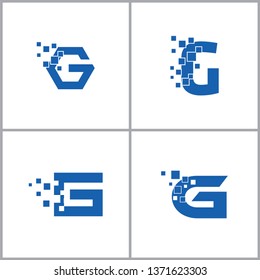 this is G pixel logo design