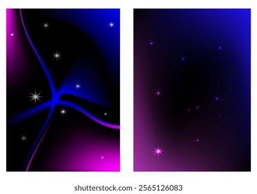 This galaxy themed background illustration set brings out the beauty of outer space with a stunning blend of cosmic colors for posters, invitations, web designs, social media, presentations etc.