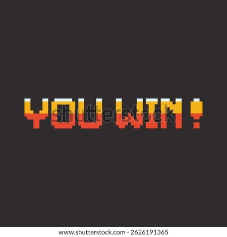 this is game text in pixel art with colorful color and black background ,this item good for presentations,stickers, icons, t shirt design,game asset,logo and your project.