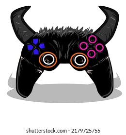 this is a gamepad vector with viking horns
