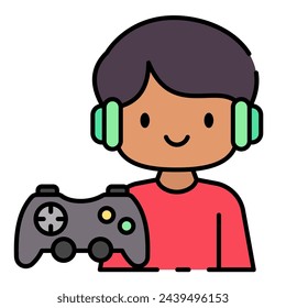 This Gamer icon is suitable for Profession, occupation, job, avatar, etc.
